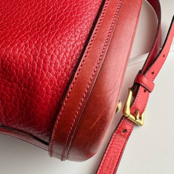 Dooney and Bourke awl Red Leather Norfolk Dome Satchel Bag - Picture 5 of 16